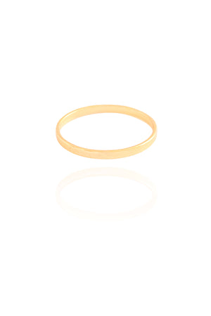 Anel Flat Liso Tamanho 17 Banhado a Ouro 18K