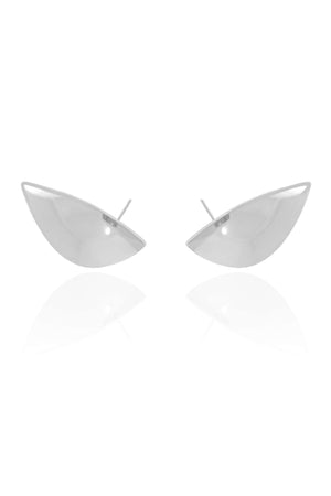 Ear Cuff Folha Lisa 2.4 cm Ródio Branco