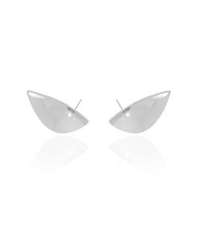 Ear Cuff Folha Lisa 2,4 cm Ródio Branco