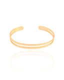 Bracelete Dois Filetes Lisos 6 mm Banhado a Ouro 18K