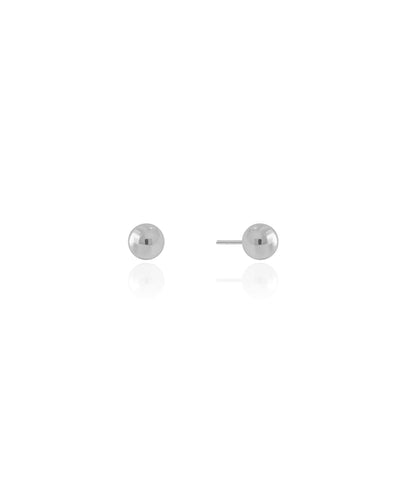 Brinco Bola 6 mm Ródio Branco