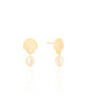 Brinco Base Concha com Pérola Banhado a Ouro18k