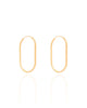 Brinco Argola Encaixe Fio Oval 3.1 cm Banhado a Ouro 18K