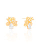 Brinco Flor Gota Pontos de Luz Cristal Banhado a Ouro 18K