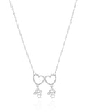 Gargantilha Filho Meninos Corações Lisos Ródio Branco - 45 cm