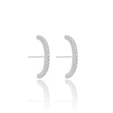 Ear Hook Filete Cravejado Cristal Ródio Branco