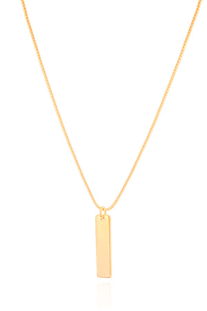 Gargantilha Veneziana Retângulo Liso Banhado a Ouro 18K - 45 cm