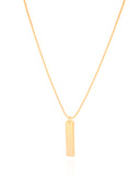 Gargantilha Veneziana Retângulo Liso Banhado a Ouro 18K - 45 cm