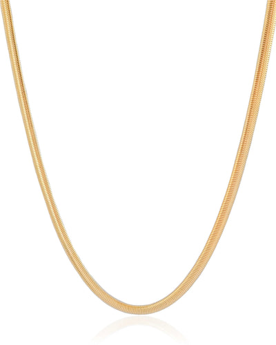 Gargantilha Snake 4 mm Banhado a Ouro 18K - 45cm