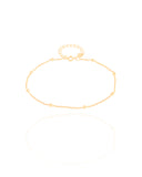 Tornozeleira Veneziana Bolinhas 1 mm Banhado a Ouro 18K