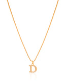 Gargantilha Veneziana Letra D Cravejada Cristal Banhado a Ouro 18K - 45 cm