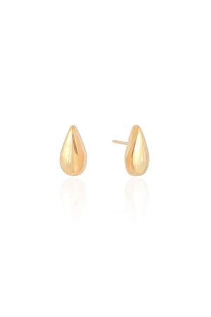 Brinco Gota Lisa 1.5 cm Banhado a Ouro 18K