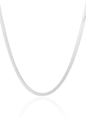 Choker Malha Fita 4 mm Ródio Branco
