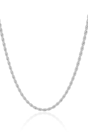 Choker Cordão Baiano 3 mm Ródio Branco