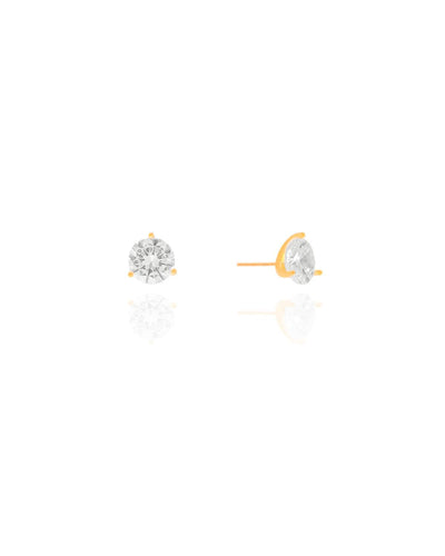 Brinco Ponto de Luz Três Garras Cristal 8mm