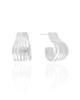 Brinco Argola Gota Filetes Liso 3.1 cm Ródio Branco