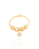 Pulseira Berloque Pingente Coração Cravejado