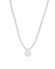 Choker Bolinhas Pingente Redondo Ródio Branco