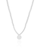 Choker Bolinhas Pingente Redondo Ródio Branco