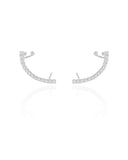 Ear Cuff Cravejado Cristal Ródio Branco