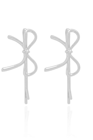 Dupla de Grampos Laços Lisos Banho Branco