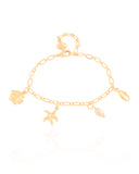 Pulseira Elos Ovais Marítimo Banhado a Ouro 18K