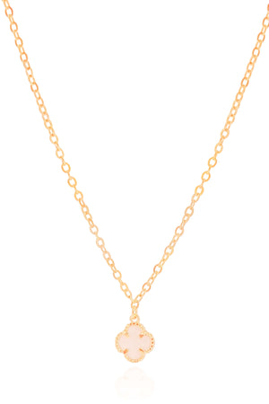 Gargantilha Elos Trevo Tom Madrepérola Banhado a Ouro 18K - 40 cm