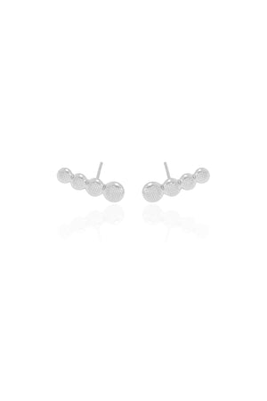 Ear Cuff Redondo Detalhes 1.3 cm Ródio Branco