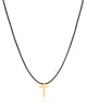 Choker Fio Coreano Preto Cruz Lisa Banhado a Ouro 18K