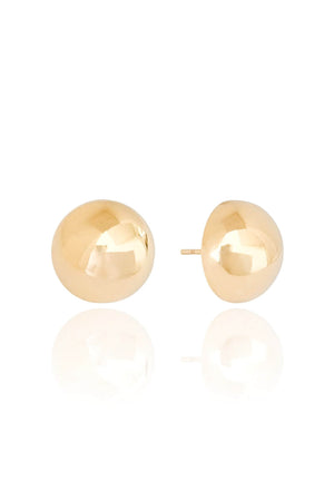 Brinco Meia Bola Lisa Tamanho P Banhado a Ouro 18K