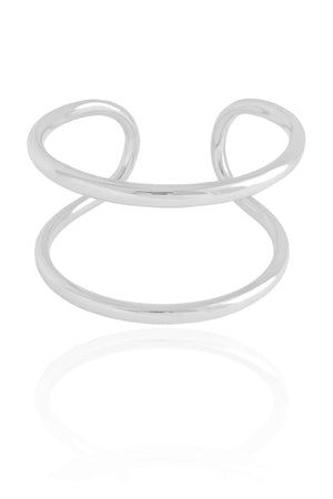 Bracelete Filetes Tubo Ródio Branco