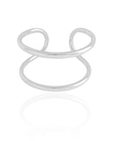 Bracelete Filetes Tubo Ródio Branco