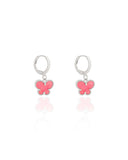 Brinco Infantil Argola Borboleta Rosa