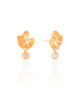 Brinco Orgânico Ponto de Luz Cristal  2.5 cm Banhado a Ouro 18K
