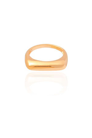Anel Reto Liso Tamanho 18 Banhado a Ouro 18K