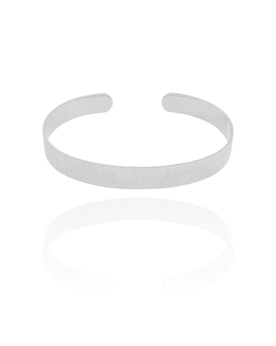 Bracelete Riscado Texturizado 7 mm Ródio Branco