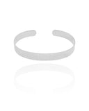 Bracelete Riscado Texturizado 7 mm Ródio Branco