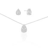 Conjunto Gota Cristal Ródio Branco