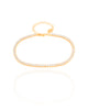 Pulseira Riviera Baguetes Cristal 3 mm Banhado a Ouro 18K