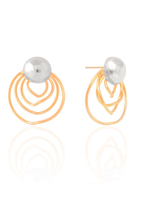Brinco Espiral Orgânico Mix de Banhos 2.6 cm Banhado a Ouro 18K