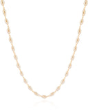 Gargantilha Pérolas Ovais Banhado a Ouro 18K - 40 cm