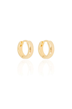 Brinco Argola Lisa 1.0 cm Banhado a Ouro 18K