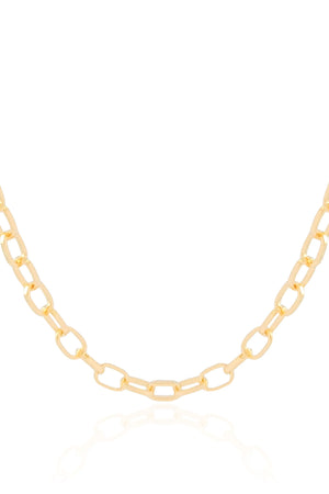 Choker Elos Ovais Lisos Banhado a Ouro 18K