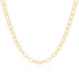 Choker Elos Ovais Lisos Banhado a Ouro 18K