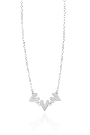 Choker Elos Corações Lisos Ródio Branco