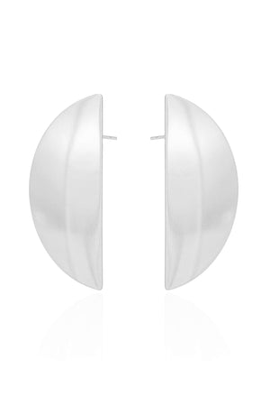 Brinco Leque Liso Ródio Branco