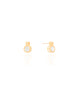 Brinco Quadrado Ponto de Luz Cristal 7 mm Banhado a Ouro 18K