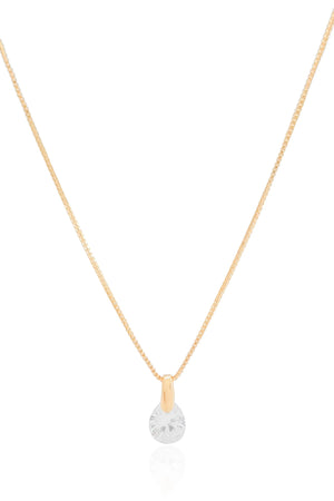 Gargantilha Veneziana Gota Cristal Banhado a Ouro 18K