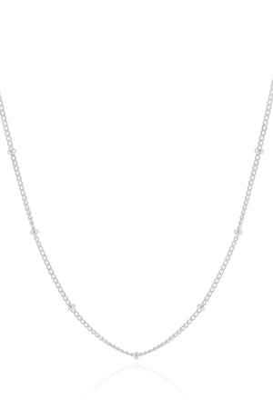 Gargantilha Infantil Grumet Bolinhas 2 mm Ródio Branco - 32 cm