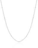 Gargantilha Infantil Grumet Bolinhas 2 mm Ródio Branco - 32 cm